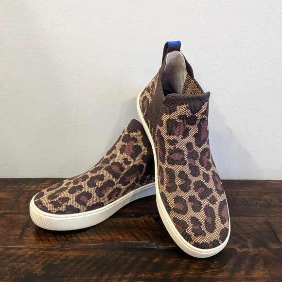 Rothys Women\'s Sneakers Wildcat Leopard Print Ankle Boots 9.5 Casual Shoes Rothy main image 4